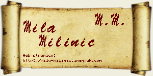 Mila Milinić vizit kartica